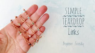 DIY Wire Jewelry Ideas For Beginners  Simple Teardrop Links [upl. by Amsirp]