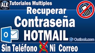 Como Recuperar Contraseña De Hotmail Sin Numero De Telefono Ni Correo Electronico  Outlook [upl. by Launce]