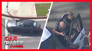 LA car chase suspect makes dead end turn leading to police standoff  Car Chase Channel [upl. by Ahseniuq]