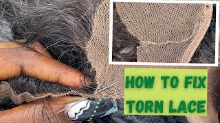 Revamp a Wig with Me PART 1  How to Fix Torn Lace [upl. by Edea953]