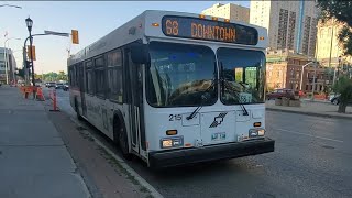 Riding on Winnipeg Transit 215 2004 D40LF on Route 68 Grosvenor [upl. by Ecirtra]