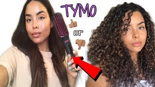 STRAIGHTENING HAIR WITH TYMO BRUSH  YALIANA ENID TESTING [upl. by Nobe]