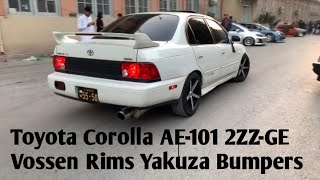 Toyota Corolla AE101 2ZZGE  Yakuza Bumper  Vossen Rims  Modified  Carshunt [upl. by Gardas]