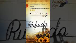 Rufaida Name Writing Requested Video shorts cursivewriting yt shortsfeed handwriting pen yt [upl. by Sandon496]