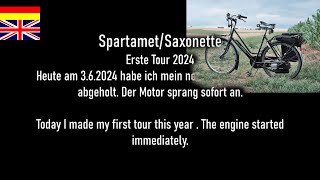 Spartamet Saxonette ► 1 Tour 2024 Germany ► Vintage motorized bicycle DeutschEnglish [upl. by Chapland]