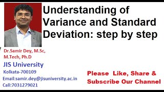 Understanding of Variance and Standard Deviation step by step  Variance  Standard Deviation [upl. by Ennovyahs]