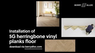 Installation of 5G herringbone vinyl planks floor English [upl. by Billi]