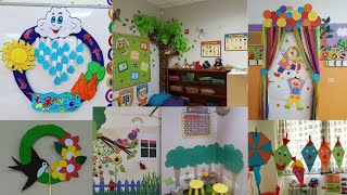 Preschool decoration ideasClassroom wall decoration designDoor decoration ideasPaper flower ideas [upl. by Asilef]