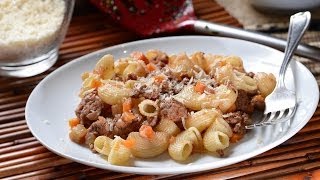 Coditos con carne de res Recetas de pasta [upl. by Selyn90]