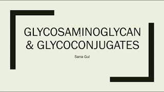 Lecture 6 Glycosaminoglycan amp Glycoconjugates [upl. by Bazluke]