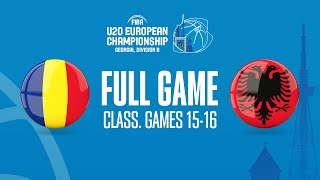 Romania v Albania  Full Basketball Game  FIBA U20 European Championship 2022  Division B [upl. by Errecart]