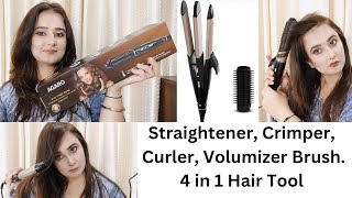 AGARO 4in1 Hair Styler Straightener Crimper Curler Brush  Review amp Demo  SWATI BHAMBRA [upl. by Balch]