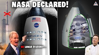 NASA declared quotNo Lunar Starship landingquot but SpaceX just shocked NASA with new HLS Starship design [upl. by Kenneth]