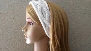 How To Knit A Diamond Cable Headband Lilus Handmade Corner Video  45 [upl. by Josee]