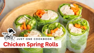 How To Make Chicken Spring Rolls Recipe バンバンジーの生春巻きの作り方 （レシピ） [upl. by Enimrej]