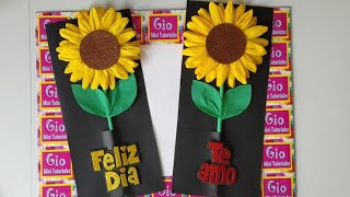 Girasol de papel girasoles flores girasol floresdepapel diy [upl. by Laufer]