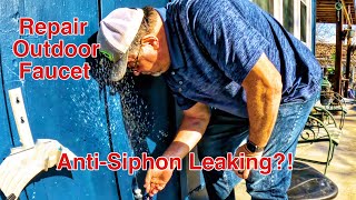 Outdoor Faucet Repair  Leaking AntiSiphon  Vacuum Breaker [upl. by Ellora939]