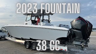 ALL NEW 2023 Fountain 38 CC powered by Quad Mercury 450R  Updated Live Well Console and Hardtop [upl. by Vasiliki31]