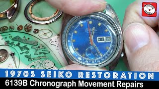 A 1970s Seiko Chronograph Watch Restoration Project  6139B Watch Repair Tutorial [upl. by Eneli]