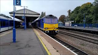 DC Rail 60028 passes through Princes Risborough hauling an HS2 stone train 141024 [upl. by Yelbmik]