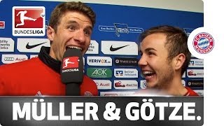 Interview of the Champions Müller Chats to Götze after Title Win [upl. by Aohsoj110]