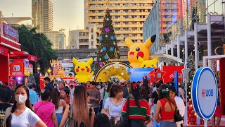 4K 🇹🇭 Christmas in Downtown Bangkok 2023  Central World [upl. by Nawj]