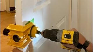 How To Drill a Hole For Door Knob  DEWALT Door Lock Installation Kit Review [upl. by Faux]