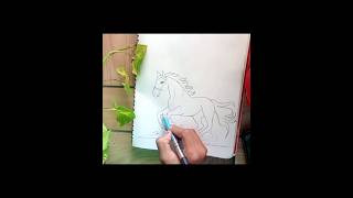 How to draw horse drowning drawing art shorts penciledrawing [upl. by Anniken]