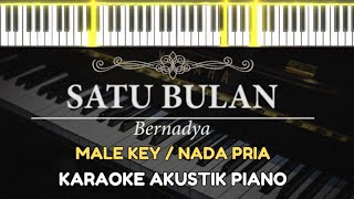 Satu Bulan  Bernadya  MALE KEY  Karaoke Piano [upl. by Hsekar719]