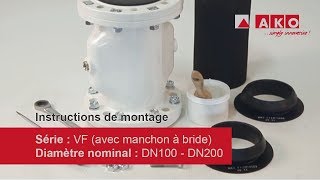 Instructions de montage  vanne à manchon AKO pneumatique série VF FLM DN  100 125 150 200 [upl. by Essila]