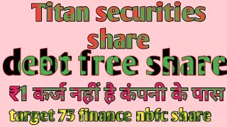 Titan securities share price latest news debt free share stock Yamini fcs software share panny 2022 [upl. by Hcone304]