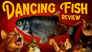 The Cats Review DANCING FISH by AmazinglyCat  Five cats try out the Flopping Fish Cat Kicker Toy [upl. by Wells906]