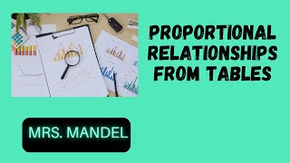 proportional relationships form tables 2025 [upl. by Mather]