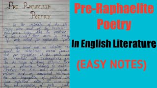 PreRaphaelite Poetry  PreRaphaelite poetry Notes  pdf is my descriptionletsfunwithstudy [upl. by Edveh]