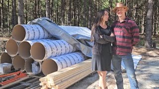 Prepping Rebar and Sonotubes for Pier and Beam Foundation  Building Our OffGrid House by Hand [upl. by Cinderella]