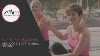 Pilates for Beginners Abs Core Butt Cardio 30 Mins [upl. by Fechter]