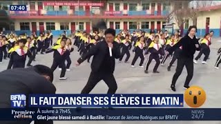 Pour réveiller ses 700 élèves ce directeur dune école chinoise les fait danser chaque matin [upl. by Reinert]