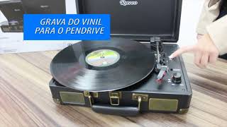 VITROLA MALETA RAVEO SONETTO DISCO DE VINIL BLUETOOTH E USB [upl. by Haldas]