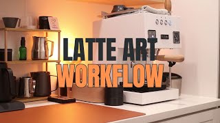 Relaxing latte art workflow ASMR ☕🧡 [upl. by Nairoc]