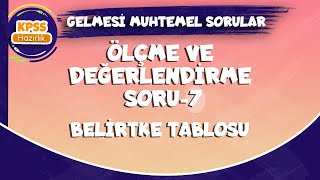 Ölçme ve Değerlendirme  Belirtke Tablosu  KPSS 2022 [upl. by Nnyrat]