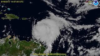 Lightning in Hurricane Maria  NOAA Satellite Imagery Sept 16th20th [upl. by Annelg420]