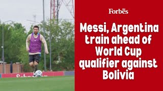 Messi Argentina train ahead of World Cup qualifier against Bolivia [upl. by Arbmik386]