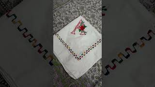 A letter hanky embroidery design unique art A [upl. by Kenlay748]