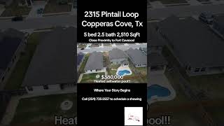 2315 Pintail Loop Copperas Cove TX copperascove fortcavazos realestate [upl. by Olecram]