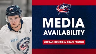 Jordan Dumais and Adam Fantilli reflect on CBJ Development Camp  Media Availability 7523 [upl. by Yrojram333]