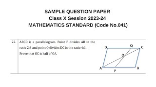 ABCD is a parallelogram Point P divides AB in the ratio 23 and [upl. by Nyliuqcaj305]