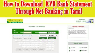 how to download kvb bank statement tamil [upl. by Orelee11]