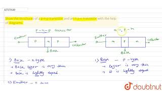 Show the structures of a pnp transistor and an npn transistor with the help of diagrams [upl. by Llien105]