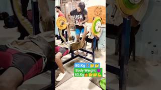 Heaviest Bench Press in India 80kg Weight 83Kg shorts youtubeshorts 😱 [upl. by Hardin]