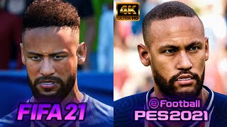 FIFA 21 VS PES 21 QUAL TEM GRÁFICOS MELHORES [upl. by Humph403]